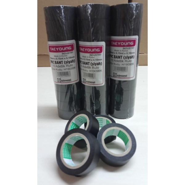 AFT H1909BK PVC BANT SIYAH 19MMX9.15M 