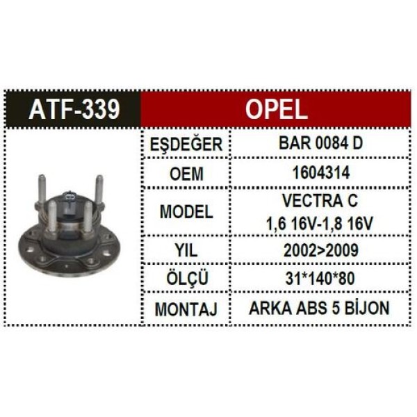 ATF 339 OPEL PORYA ARKA VECTRA C  1604314 