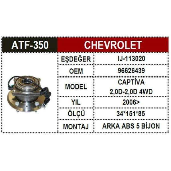 ATF 350 CHEVROLET PORYA ARKA CAPTIVA ABSLI 25903295 