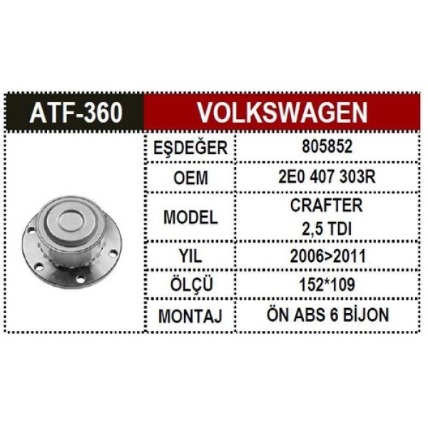 ATF 360 VW CRAFTER PORYA ON 2E0407303 
