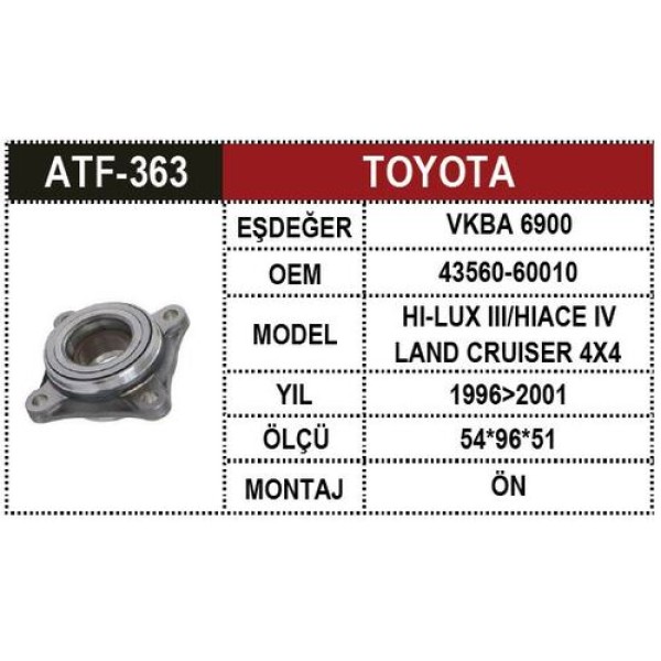 ATF 363 TOYOTA HILUX-VIGO 04- LANDCRUISER 03-ON TEKER PORYASI ABS$LI 