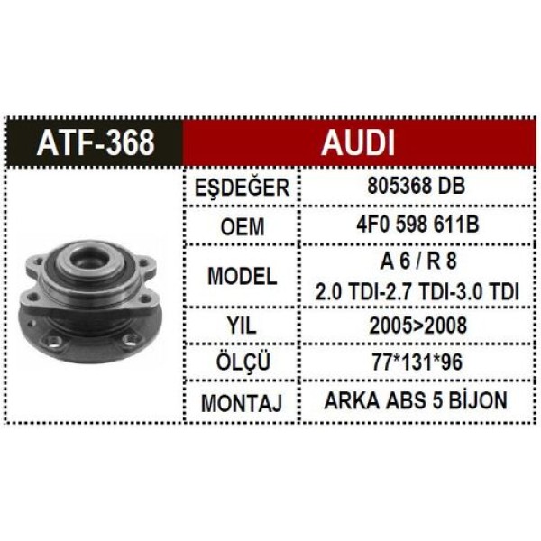 ATF 368 VW A6 05-11 PORYA ARKA 4F0598611A 