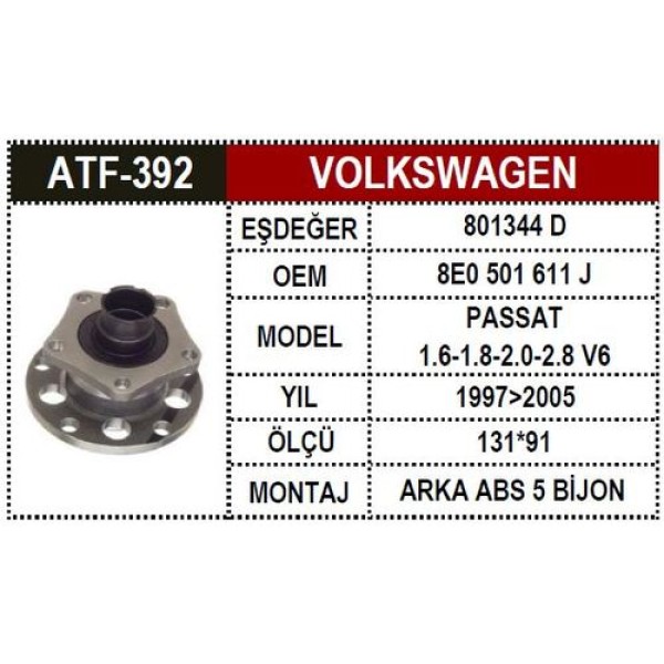 ATF 392 VW PASSAT 98- A4 A6 PORYA ARKA 8E0501611J 