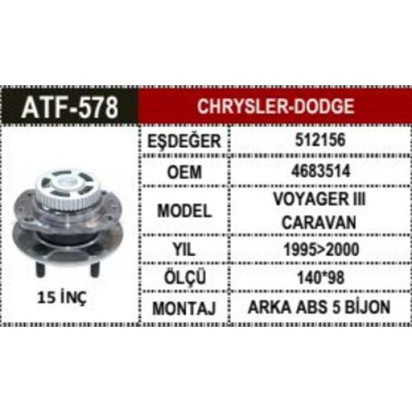 ATF 578 CHRYSLER VOYAGER 95-01 ARKA PORYA 4 CEKER 4683514 