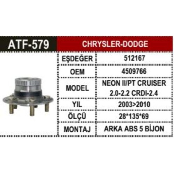 ATF 579 CHRYSLER PT CRUISER ARKA PORYA 4509766 