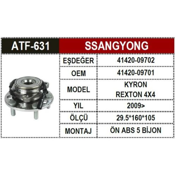 ATF 631 SSANGYONG ACTYON KYRON REXTON ON PORYA 09 