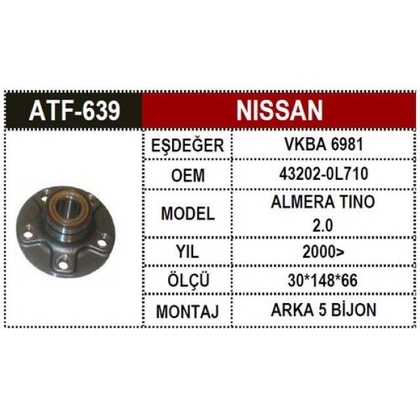 ATF 639 NISSAN ALMERA 2.0 00>5 BJN ARKA PORYA 43202-0L710 