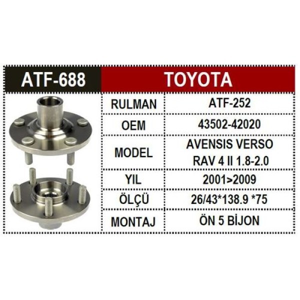ATF 688 TOYOTA RAV4 01-05 ON TEKER PORYASI 