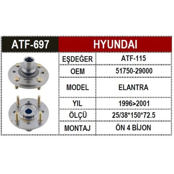 ATF 697 HYUNDAI ELANTRA 96-00 ON PORYA-51750-29000 