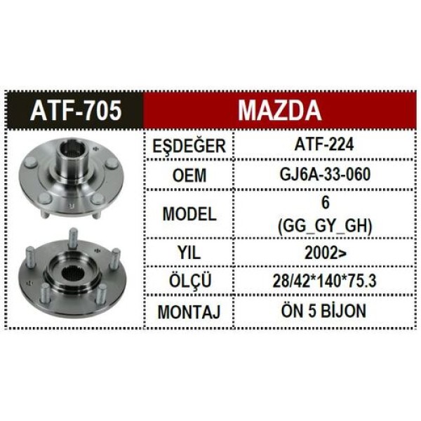 ATF 705 MAZDA 6 2002> ON PORYA-GJ6A-33-06 