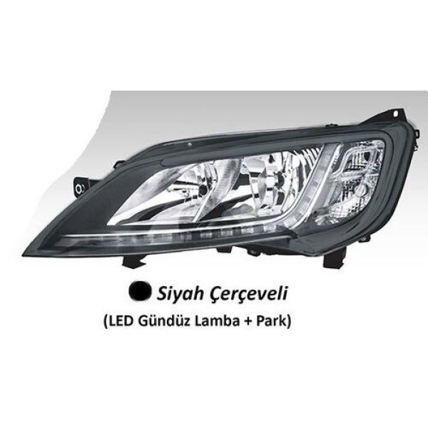 AYFAR 505221 FAR MOTORLU SOL - SIYAH CERCEVELI LED BALLAST DAHIL DUCATO MAXI -P.BOXER - C.JUMPER 14 