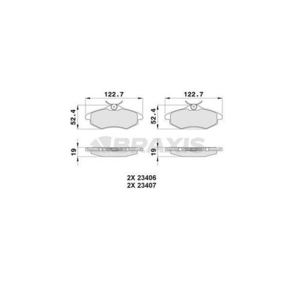 BRAXIS AA0011 Fren Balatası Ön C2 C3 C3 Plurıel 1.1 1.4İ 1.6HDI 03-