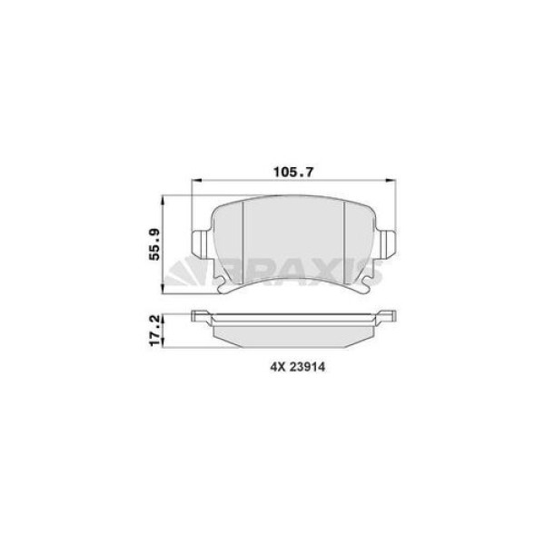 BRAXIS AA0021 Fren Balatası Arka Golf V 03- Golf VI 08- Eos 06- Jetta III 05- Passat B7 10- Passat B 