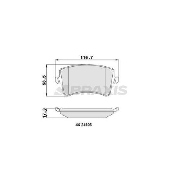 BRAXIS AA0058 Fren Balatası Arka A4 A5 A6 Q5 