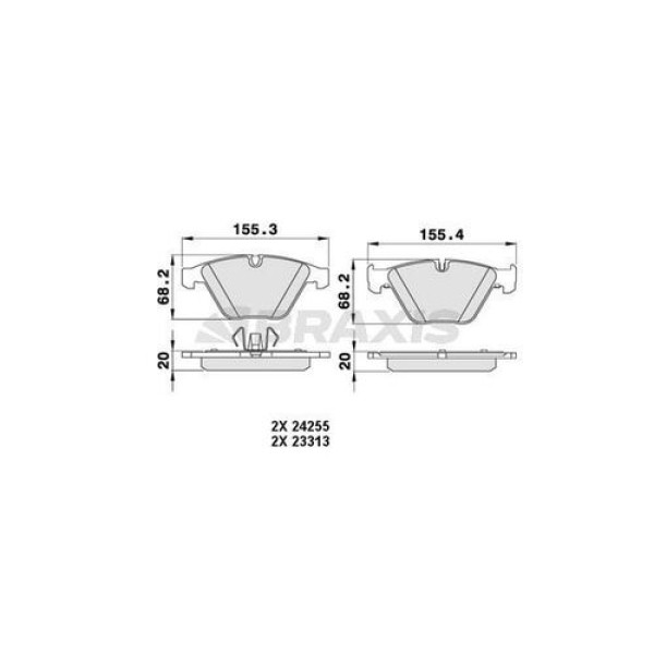 BRAXIS AA0063 Fren Balatası Ön Bmw 3 Serisi E90 E91 E92-E93 320I 325I 325Xı 330Xı 320D 07-