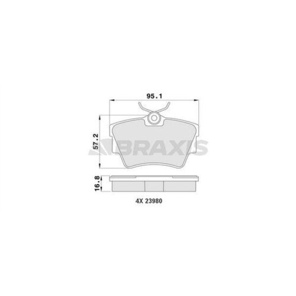 BRAXIS AA0070 Fren Balatası Arka Trafic II III Vivaro 1.6DCI 1.9 2.0