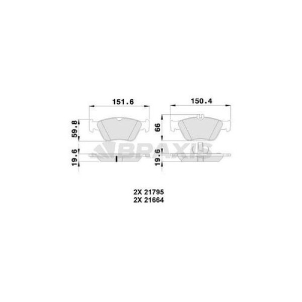 BRAXIS AA0078 Fren Balatası Ön Clk-Class W208 Clk200 Kompressor Clk 230 Kompressor E Class W210 E200