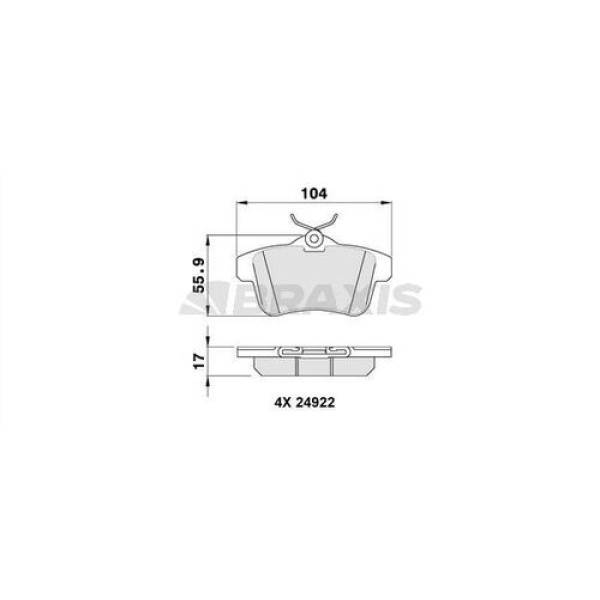 BRAXIS AA0106 ARKA FREN BALATASI P308 RCZ C4 II DS4 P3008 P5008 P508 1.6GTI 1.6HDI 2.0HDI 07 10> 