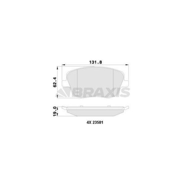 BRAXIS AA0127 ON FREN BALATASI CORDOBA 1.4 16V 1.4TDI 1.9SDI 1.9 TDI 02> FABIA 1.9 2.0TDI 00> 
