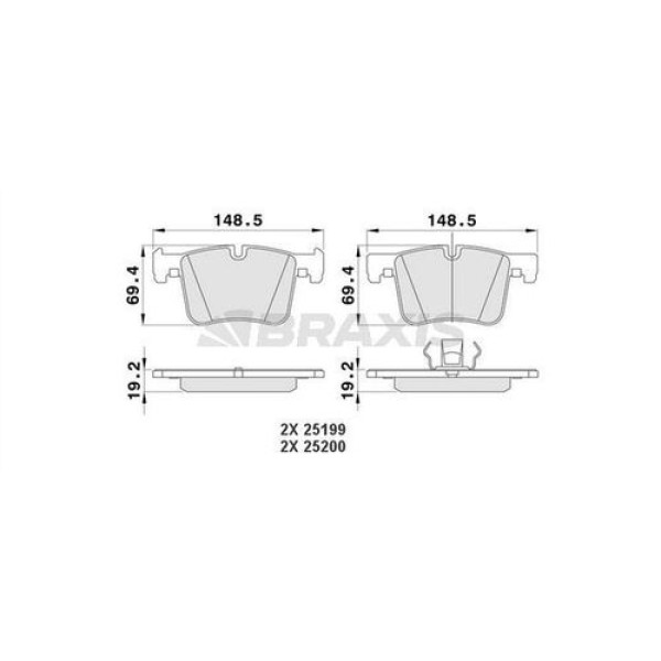 BRAXIS AA0171 Fren Balatası Ön Bmw 1 Serisi F20 3 Serisi F30 31×3 E83 F25