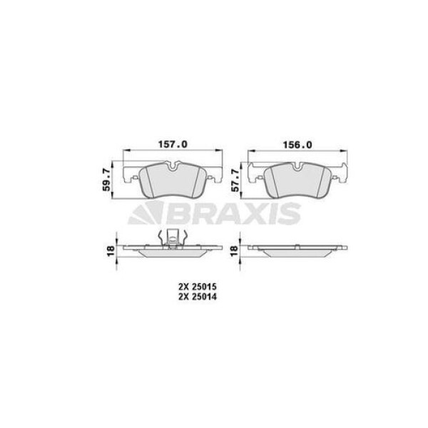 BRAXIS AA0210 Fren Balatası Ön Bmw 118D 12- 118D 11-116D 11-116I 11- 116D 