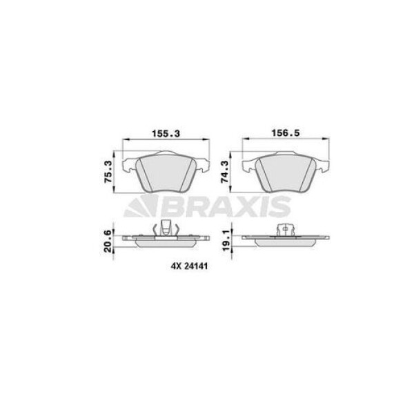 BRAXIS AA0220 Fren Balatası Ön Volvo Xc 90 T6 2.5T-D5 06.02- 