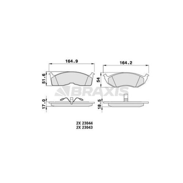 BRAXIS AA0225 ON FREN BALATASI CHRYSLER NEON GRAND VOYAGER III 