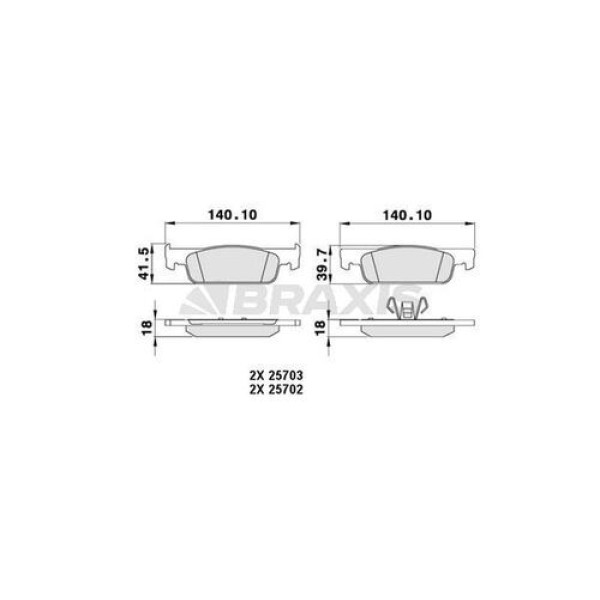 BRAXIS AA0227 Fren Balatası Ön Takım CLIO IV Logan II Sandero II Logan Mcv 