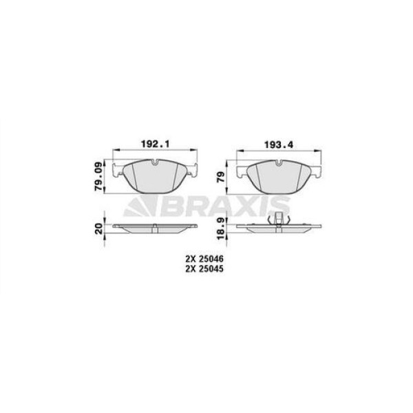 BRAXIS AA0240 Fren Balatası Ön Bmw 5 Serisi F10 F11 535I 535D 10- Bmw 5 Tourıng Bmw 7 Serisi 730I 73