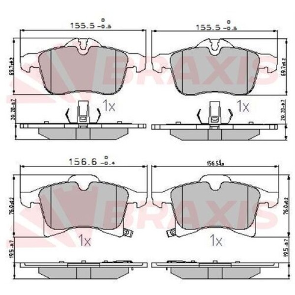 BRAXIS AA0604 Fren Balatası Ön Astra H 04-14 04- Corsa C 03-09 1.7 Cdtı Corsa D 06- 1.6 Turbo Combo