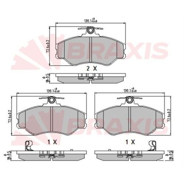 BRAXIS AA0609 Fren Balatası Ön H100 93-04 Minibüs Kamyonet 
