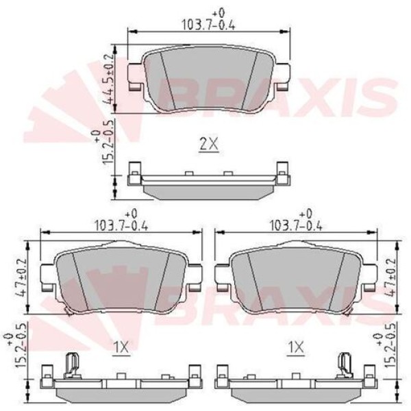 BRAXIS AA0670 Fren Balatası Arka Qashqai 13- Kadjar 15- 