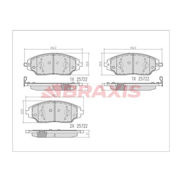 BRAXIS AA0680 Fren Balatası Ön Aveo T300 11- 