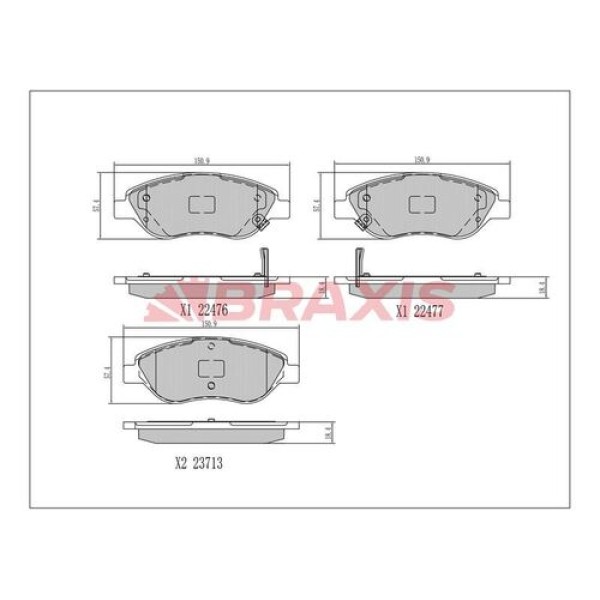 BRAXIS AA0696 Fren Balatası Ön Egea 15 - Büyük Tıp 