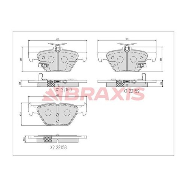 BRAXIS AA0732 FREN BALATASI ARKA OUTBACK 15 > XV 17 > 