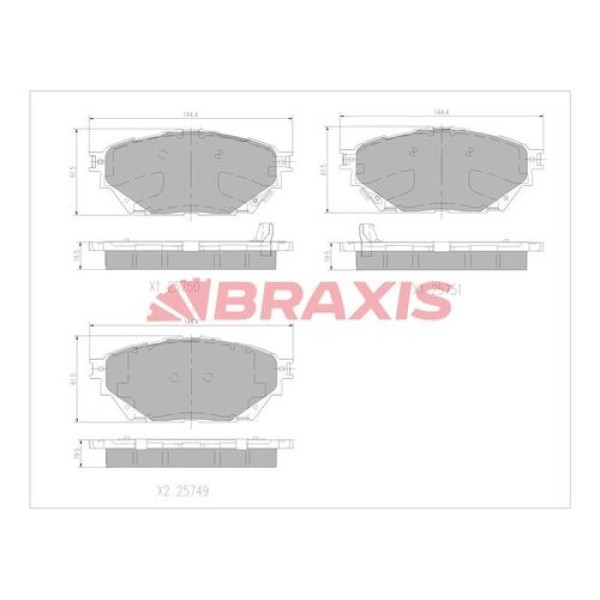 BRAXIS AA0764 Ön / Arka Fren Balatası Fuso Canter Tfb75 Tfb85 Euro5 10- Temsa Prestıj 10-