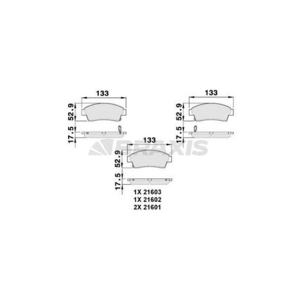 BRAXIS AB0060 Fren Balatası Ön Enjeksyonlu Corolla 1995-2002 (Ae101-Ae111 Kasa) Corona 1992-1997 (At