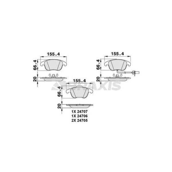 BRAXIS AB0067 Fren Balatası Ön Fişli A4 A5 1.8Tfsı 2.0TDI 3.2Fsı 2.7TDI 3.0TDI 06 06-