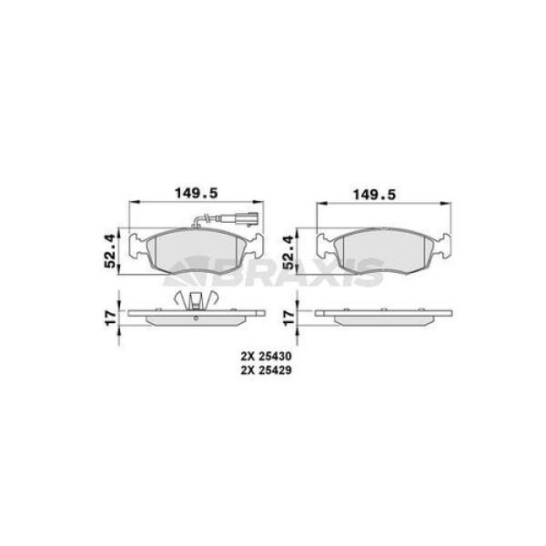 BRAXIS AB0080 ON FREN BALATASI PUNTO EVO 500 1.2 1.3 1.4 09> 
