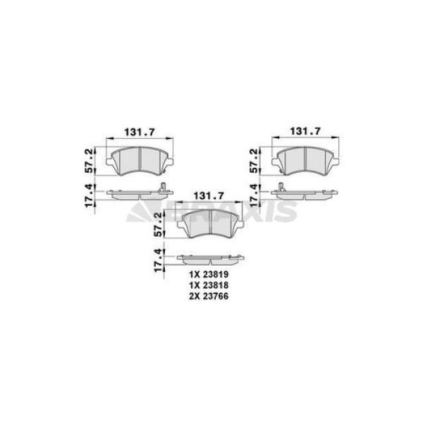 BRAXIS AB0082 Fren Balatası Ön Corolla 02-07 Vvt I Benzinli 