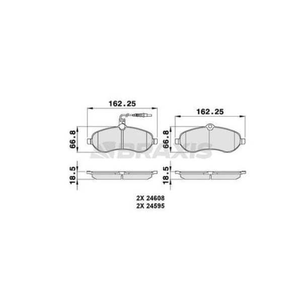BRAXIS AB0083 Fren Balatası Ön Scudo III Jumpy III Expert III 2.0İ 1.6HDI 90 2.0HDI 120 2.0HDI 140 2 