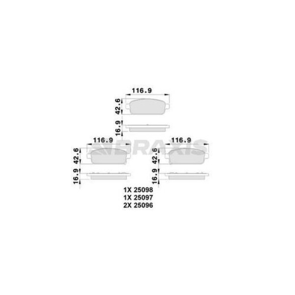 BRAXIS AB0100 Fren Balatası Arka Astra J Cruze Mokka