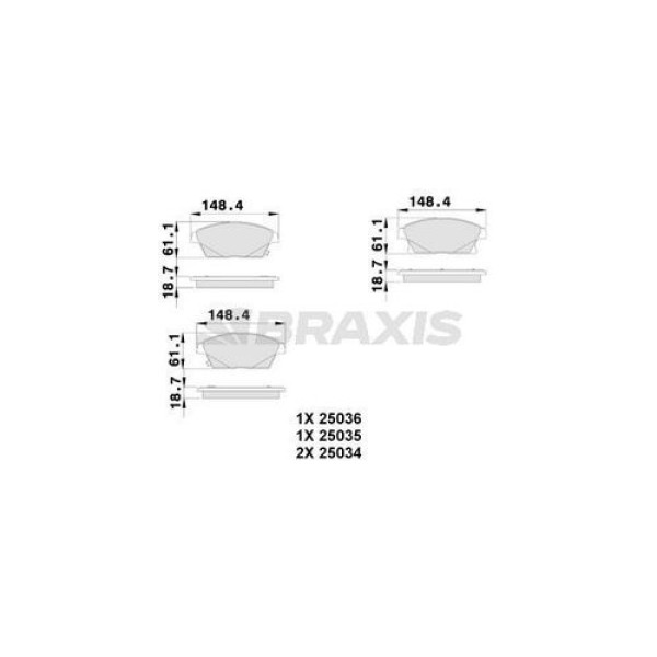 BRAXIS AB0107 Fren Balatası Ön 16 Inch Astra J Cruze Zafira C Mokka