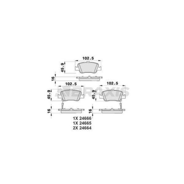 BRAXIS AB0190 Fren Balatası Arka Fişli Corolla Benzinli - Dizel 2007 - 2012 Corolla Benzinli - Dizel 
