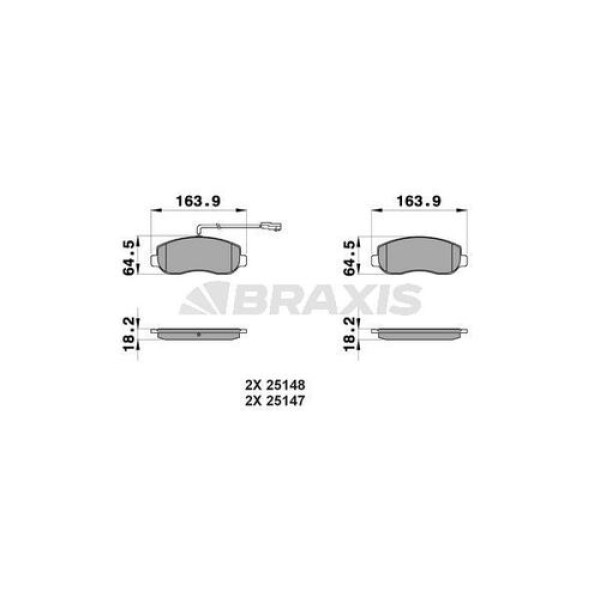 BRAXIS AB0199 Fren Balatası Ön Master III 10- / Movano B 10- / Navara 2014 - Nv400 10- 