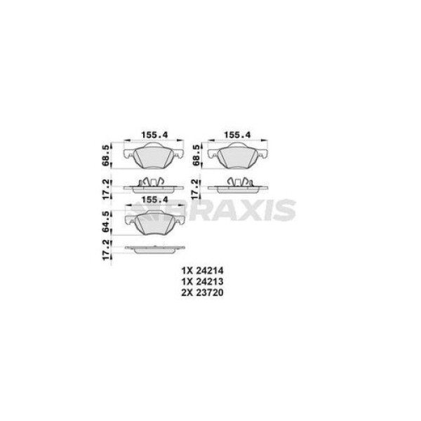 BRAXIS AB0202 ON FREN BALATASI HONDA ACCORD 2.0 2.2 2.4 2003-2007 