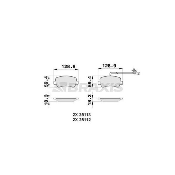 BRAXIS AB0258 Fren Balatası Arka Master III 10- / Movano B 10- / Navara 2014 - Nv400 10- Tek Teker 