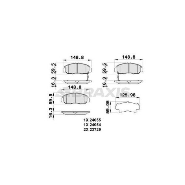 BRAXIS AB0286 Fren Balatası Ön Civic 2006 - 2012 (Hb-Sedan) Frv 2005 - 