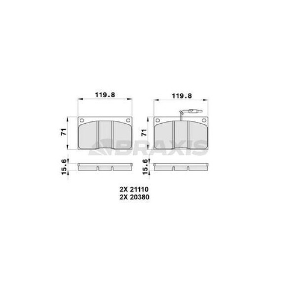 BRAXIS AB0332 Fren Balatası Ön Master P28D-P30D-P35D-T28D-T30D-T35D 98 Fişli