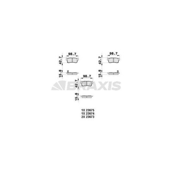 BRAXIS AB0359 Fren Balatası Arka Shanyong Actyon 2.0 2.3-2.7 05-